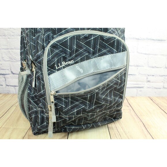 LL Bean Unisex Adult Weatherproof Deluxe Book Pack 37L Backpack Black Triangles - Picture 7 of 12